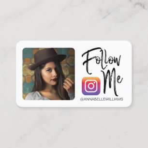 Follow Me Instagram Photo Social Media Business Card