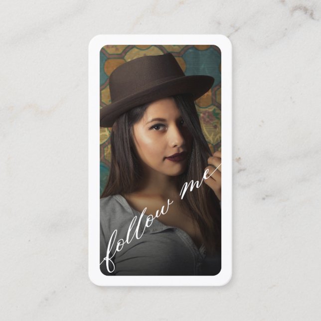 Follow Me Instagram Photo Social Media Business Card (Front)