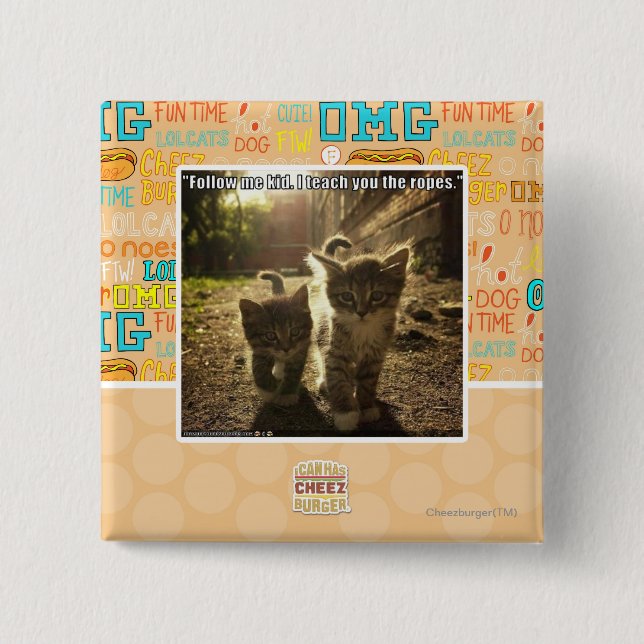 Follow Me Kid 15 Cm Square Badge (Front)