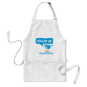 Follow Me Little Blue Bird Twitter Apron