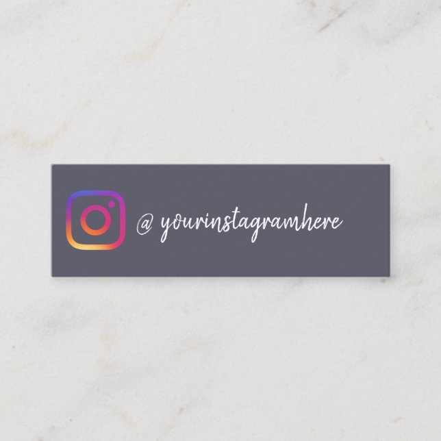 Follow me on Instagram Dark Mini Business Card (Front)
