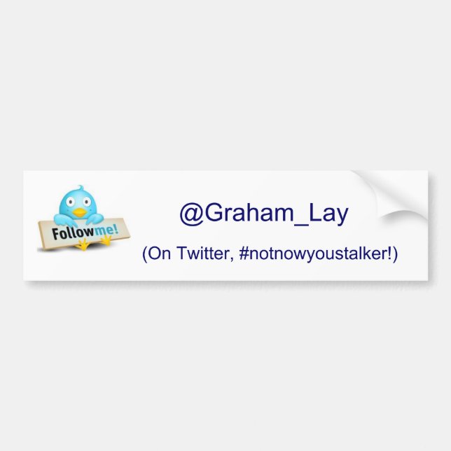 Follow Me on Twitter Bumper Sticker (Front)