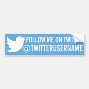 Follow Me On Twitter (Customisable Username) Bumper Sticker
