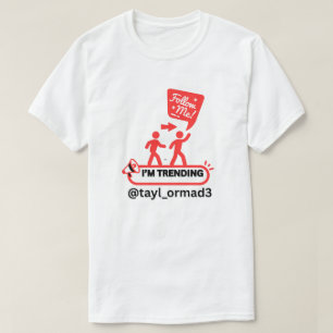 FOLLOW ME SOCIAL INFLUENCER RED WHITE UNISEX MENS T-Shirt