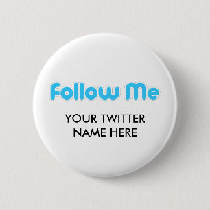 follow me (twitter) 6 cm round badge
