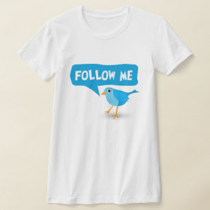 Follow Me Twitter Blue Bird Ladies Custom Top