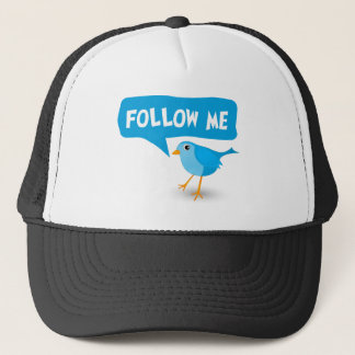 Follow Me Twitter Cute Little Blue Bird Custom Hat