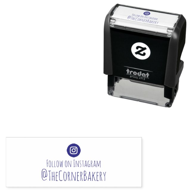 Follow on Instagram Custom Self-inking Stamp (In Situ)