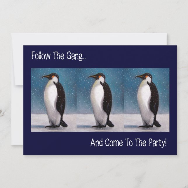 FOLLOW PENGUINS: PARTY INVITATION: ARTWORK INVITATION (Front)