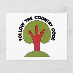 Follow The Country Code Postcard