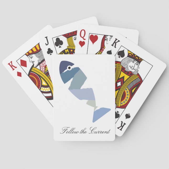 Follow the Current Fishing Playing Cards, Minimal Cards (Back)