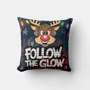 Follow the Glow Festive Rudolph Christmas Lights Cushion
