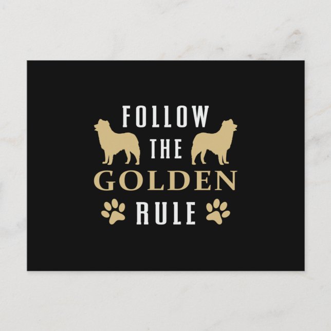 Follow The Golden Rule Retriever Dog Lover Funny Postcard (Front)