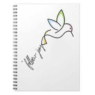 Follow the Joy: Inspiring Colorful Minimalist Bird Notebook