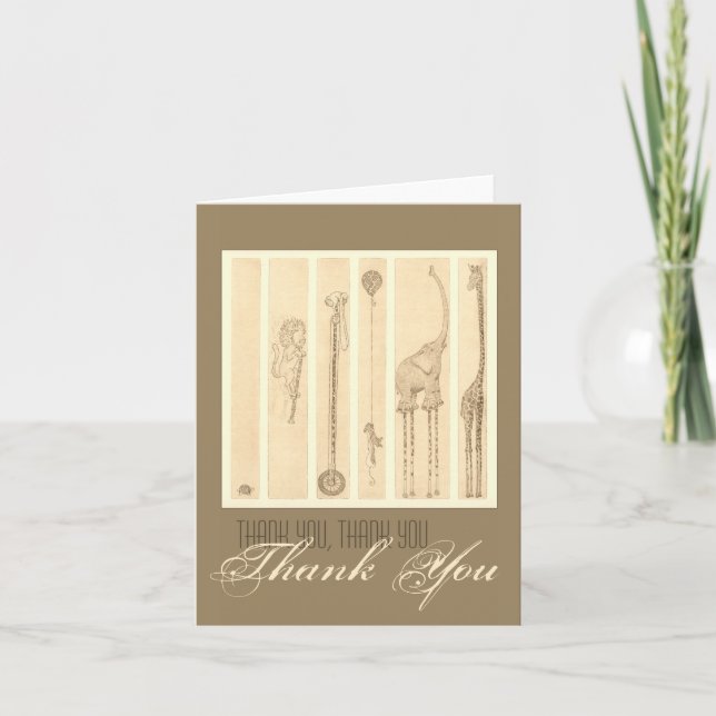 "Follow The Leader" giraffe Thank You Card (Front)