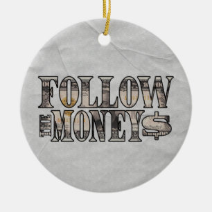 Follow the Money ~ Bill Ceramic Tree Decoration