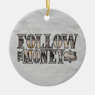 Follow the Money ~ Bill  Ceramic Tree Decoration