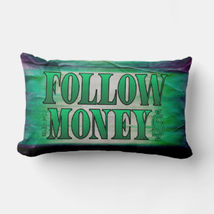 Follow the Money - Grunge Lumbar Pillow