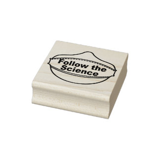 Follow the science mask 2x2" rubber stamp