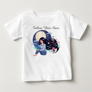Follow The Star Celestial Dreamy Woman Portrait Baby T-Shirt