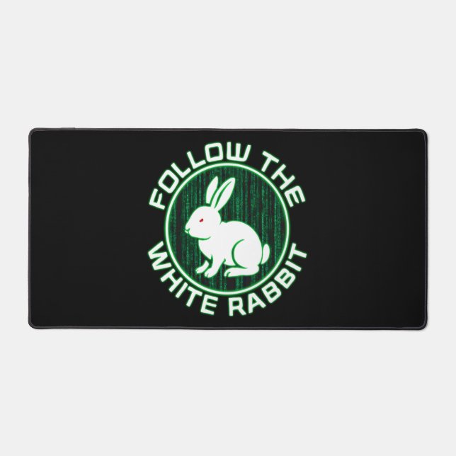 Follow the White Rabbit Desk Mat (Front)