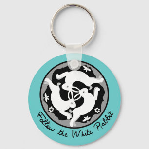 Follow the White Rabbit Key Ring