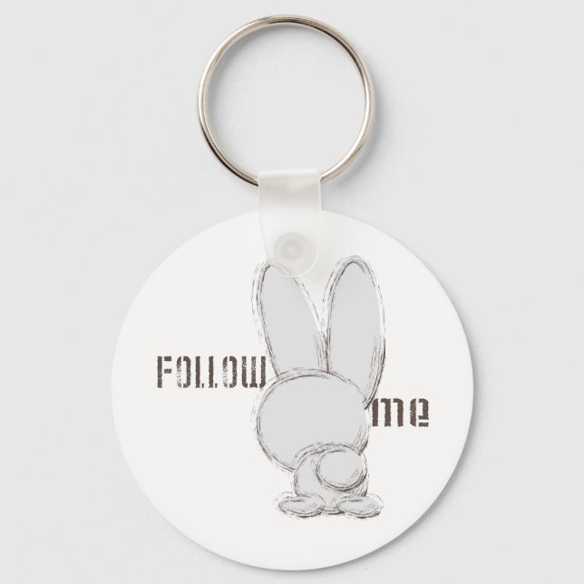 follow the white rabbit key ring (Front)