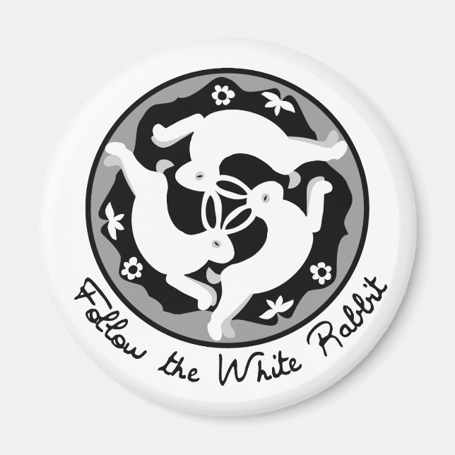 Follow the White Rabbit Magnet (Front)