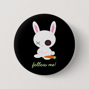 Follow the White Rabbit pin