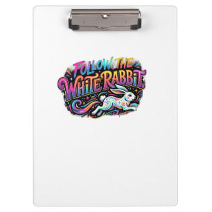 Follow the White Rabbit T-Shirt Design Clipboard