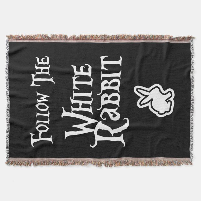 Follow the White Rabbit Throw Blanket (Front)