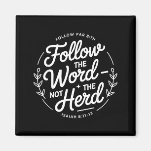 Follow The Word Not The Herd Christian Cow Bible V Magnet