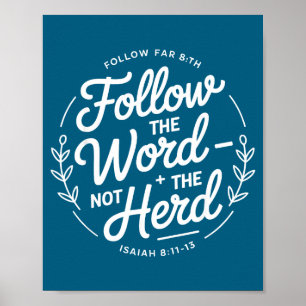 Follow The Word Not The Herd Christian Cow Bible V Poster