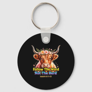 Follow The Word Not The Herd Christian Western Hig Key Ring
