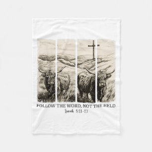 Follow The Word Not The Herd Western Christian Jes Fleece Blanket