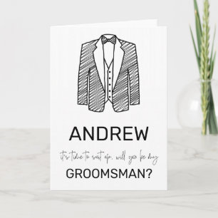 Follow Up Groomsman Best Man Wedding Party Asking Card