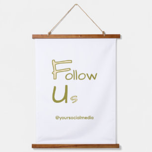 follow us facebook username social media add QR Hanging Tapestry