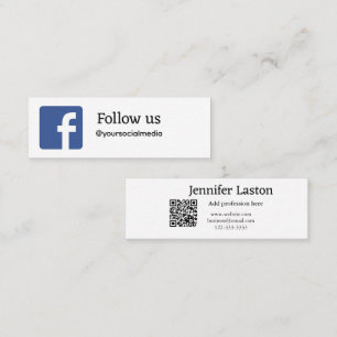 follow us facebook username social media add QR Mini Business Card