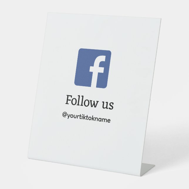 follow us facebook username social media add QR  Pedestal Sign (Front)