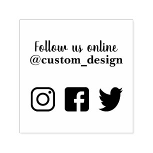 Follow us on social media rubber stamp