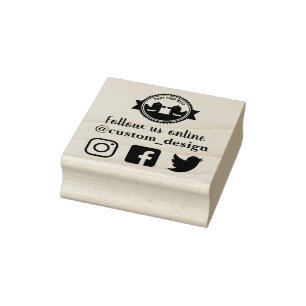 Follow us on social media rubber stamp