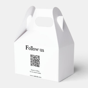 Follow us on social media scan QR code to follow  Favour Box
