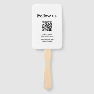 Follow us on social media scan QR code to follow Hand Fan