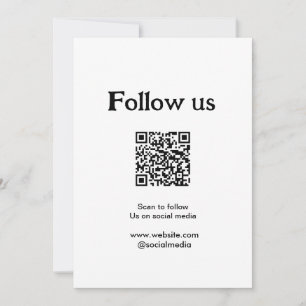 Follow us on social media scan QR code to follow  Invitation