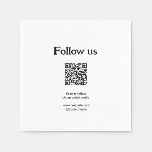 Follow us on social media scan QR code to follow Napkin
