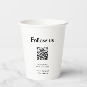 Follow us on social media scan QR code to follow  Paper Cups