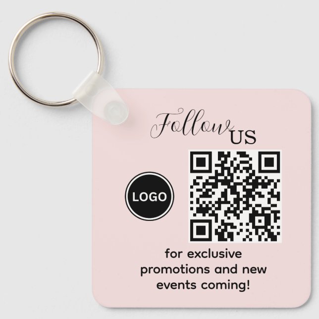 Follow Us Pink Blush Key Ring (Front)
