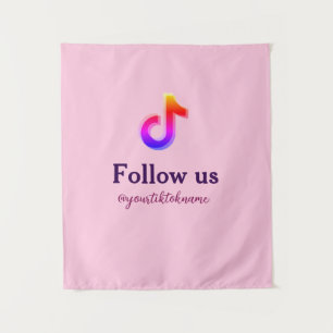 follow us tiktok username social media add QR text Tapestry