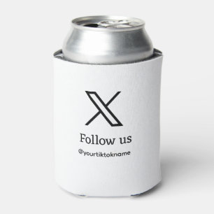 follow us twitter X username social media add QR  Can Cooler