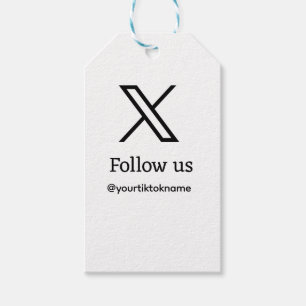 follow us twitter X username social media add QR  Gift Tags